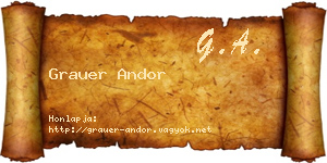 Grauer Andor névjegykártya